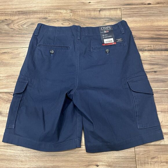 NWT Chaps Men Freedom Stretch 9" Cargo Shorts Blue Flat Front Size 30 - Picture 10 of 10